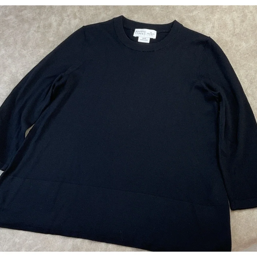 Kate Spade x Broome Street Sweater Knit Pullover 3/4 Sleeves 100% Wool Women XS‎